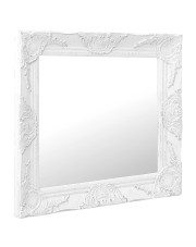 Białe kwadratowe lustro w rustykalnej ramie - Gloros 5X