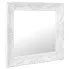 Białe kwadratowe lustro w rustykalnej ramie - Gloros 5X