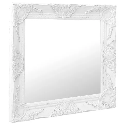 Kwadratowe białe lustro boho Gloros 5X