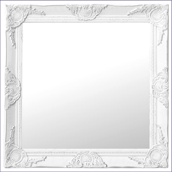 Kwadratowe białe lustro salonowe Gloros 5X