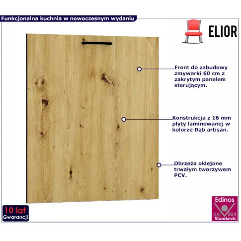 front do zmywarki z zakrytym panelem artisan Beril 18X