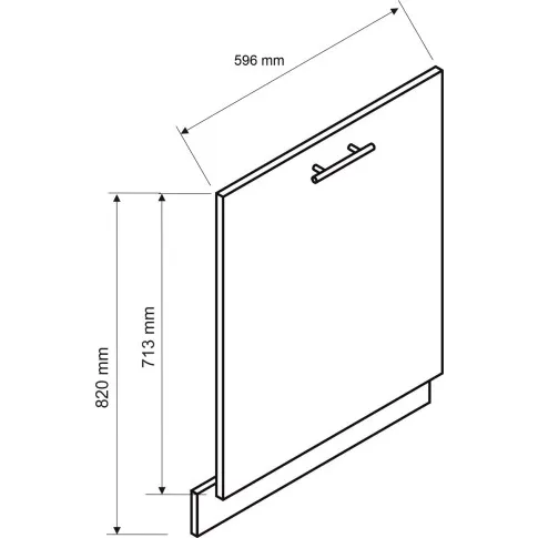 wymiary frontu do zmywarki Beril 18X