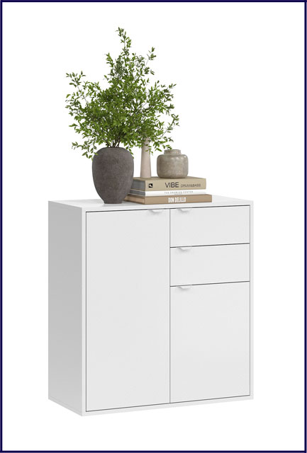 Biała elegancka komoda do salonu 75 cm Pevo