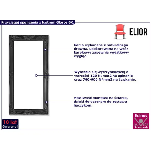 wiszace  lustro do salonu Gloros 6X