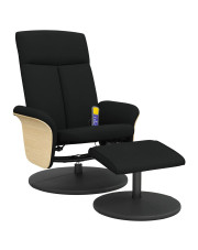 Czarny masujący fotel z podnóżkiem - Imerix