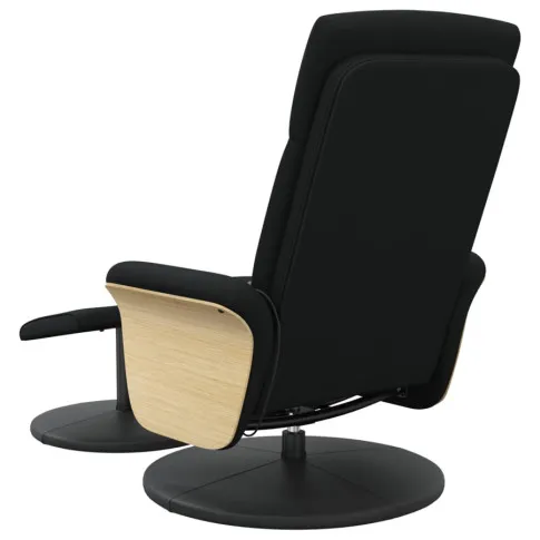 Czarny tapicerowany fotel z podnóżkiem Imerix czarny