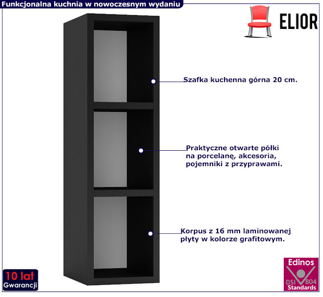 Szafka kuchenna grafit Beril 25X