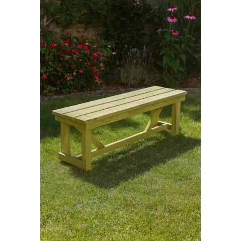 Szczegółowe zdjęcie nr 6 produktu Zielona drewniana ławka ogrodowa - Elmer