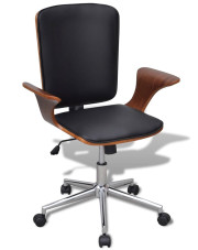 Czarny obrotowy fotel ze skóry ekologicznej - Oxofi 3X