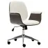 Biały nowoczesny fotel obrotowy z ekoskóry - Oxofi 4X