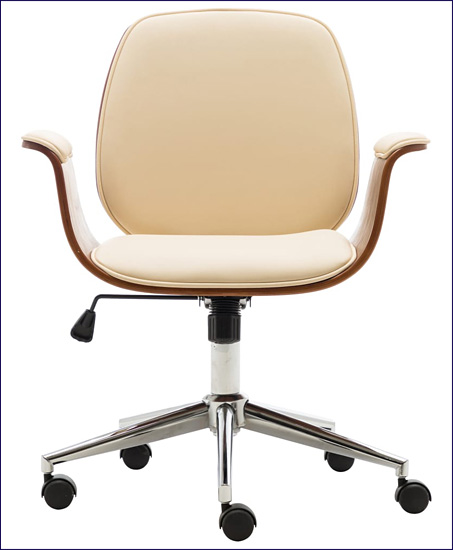 Czarny fotel biurowy na kółkach Oxofi 4X kolor kremowy