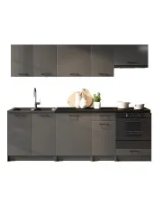 Zestaw 8 mebli do kuchni 240 cm grafit mat - Yuna 6X w sklepie Edinos.pl