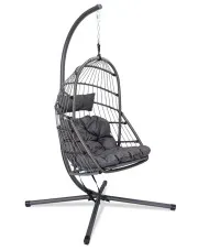 Wiszący szary fotel ogrodowy - Esti w sklepie Edinos.pl