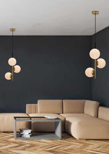 Potrójna lampa wisząca złota - S972-Amira