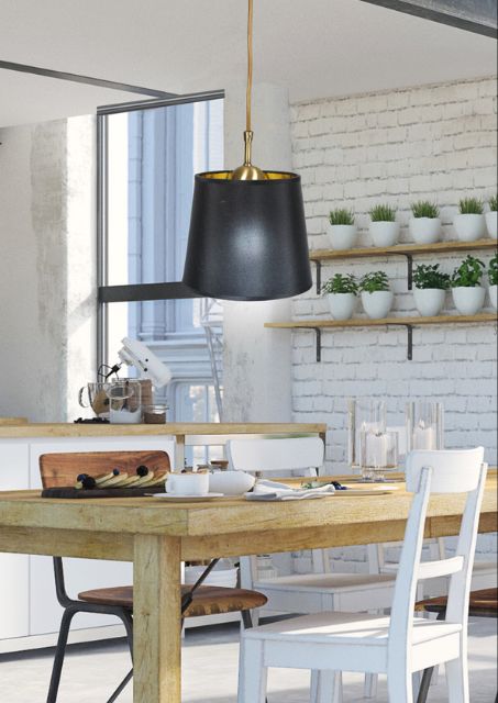 Czarna lampa wisząca - K495-Morik