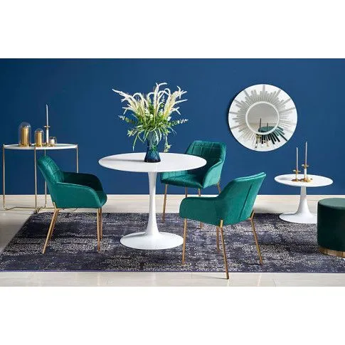 Szczegółowe zdjęcie nr 4 produktu Krzesło pikowane Aneti - zielone