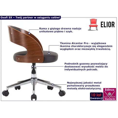 Biurowe krzesło obrotowe Oxofi 5X kolor czarny