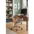 Tapicerowany fotel obrotowy retro taupe Keltis 5X