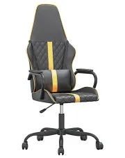 Czarno-złoty fotel gamingowy - Scordia 5X