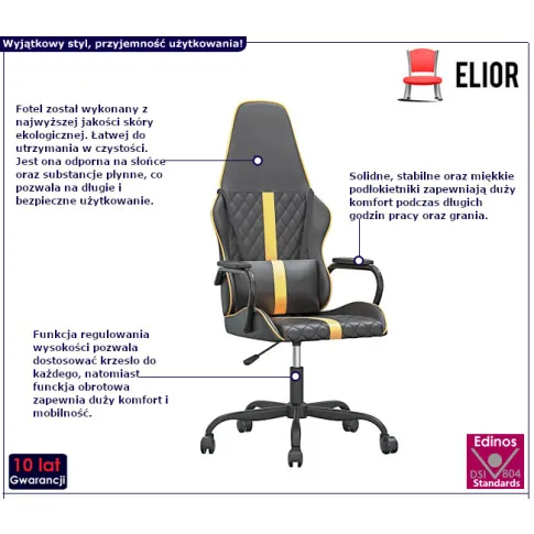 Scordia 5X czarno-złoty fotel