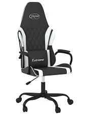 Czarno-biały fotel gamingowy - Trapani 4X