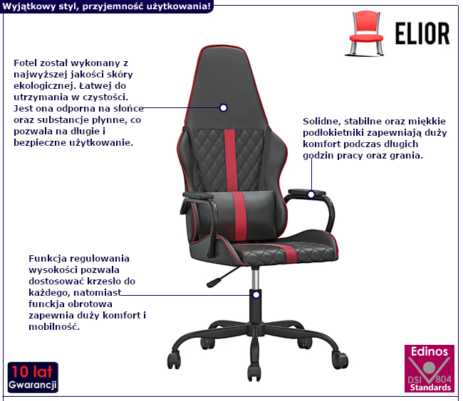 Fotel obrotowy z ekoskóry Deto 4X