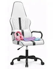 Biało-czarny fotel dla graczy -  Deto 3X w sklepie Edinos.pl