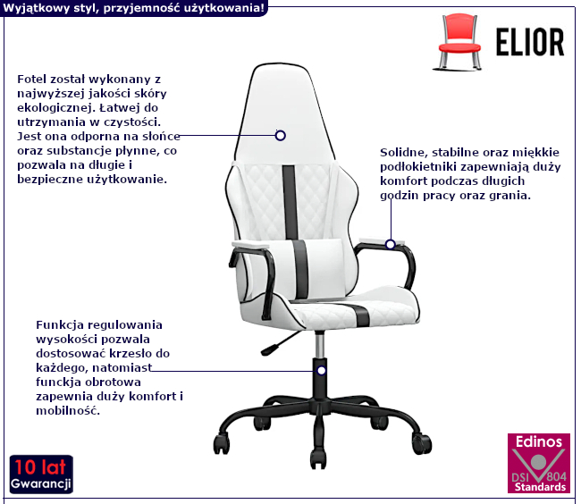 Fotel obrotowy z ekoskóry Deto 3X