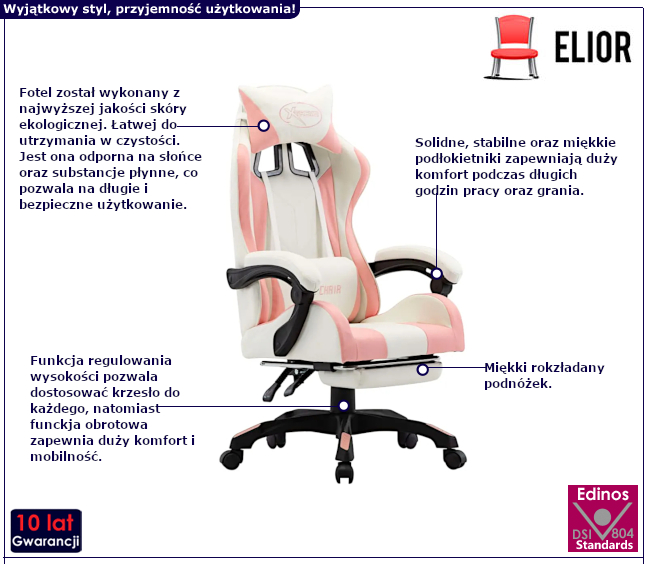 Fotel obrotowy z ekoskóry Caragese 4X