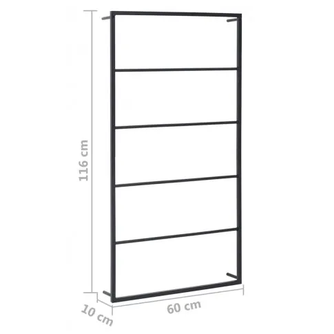 Szczegółowe zdjęcie nr 4 produktu Czarna nowoczesna drabinka na ręczniki - Gambo 3X