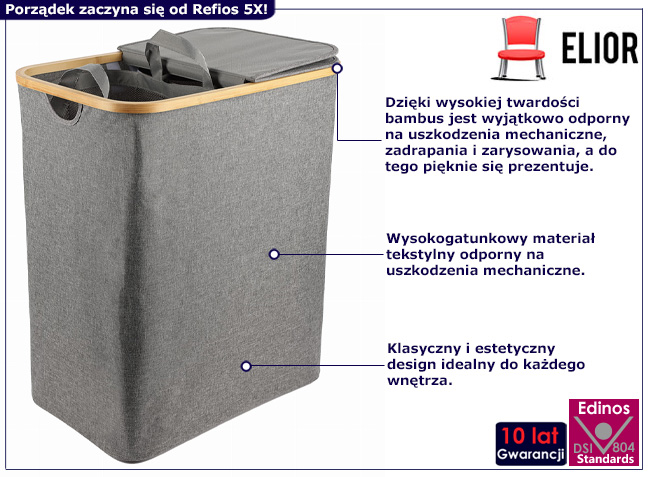 Materiałowy kosz na pranie Sonnet 5X 160L
