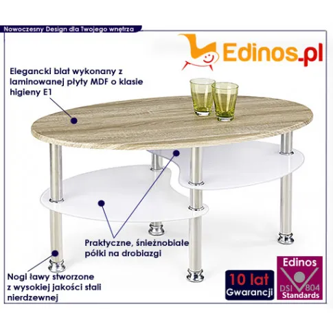 Fotografia Ława z półkami dąb sonoma - Stivi z kategorii Salon