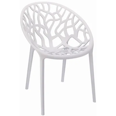 Białe ażurowe krzesło ogrodowe Moso