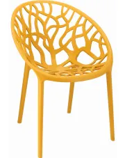 Krzesło tarasowe z ażurowym siedziskiem ciemny żółty - Moso w sklepie Edinos.pl