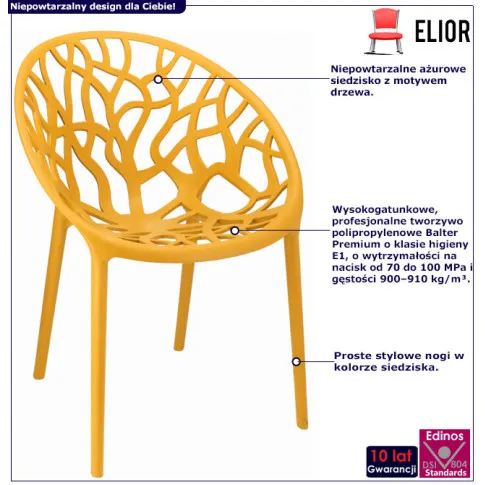 Ciemnożółte krzesło tarasowe Moso