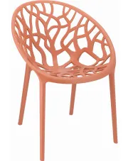 Jasnoczerwone ażurowe krzesło w stylu nowoczesnym - Moso w sklepie Edinos.pl