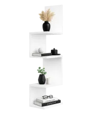 Biała narożna półka ścienna - Flora 3X w sklepie Edinos.pl