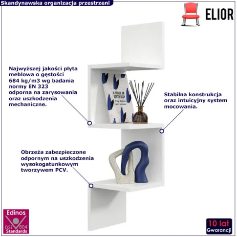 Biala wiszaca polka na sciane Lexy 95,4