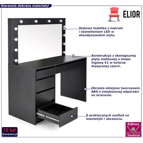 toaletka  z LED Loretta czerń