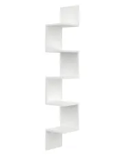 Biała narożna półka ścienna 5 poziomow - Lexy 4X w sklepie Edinos.pl