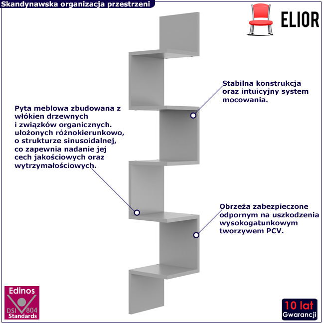 szara pólka ścienna Lexy 3X 