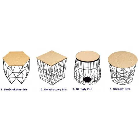 Szczegółowe zdjęcie nr 5 produktu Stolik kawowy druciany EISL - sosna