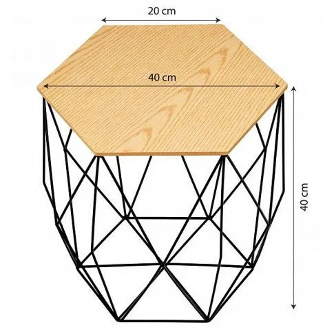 Szczegółowe zdjęcie nr 4 produktu Stolik kawowy druciany EISL - sosna