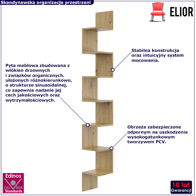 Minimalistyczna pólka ścienna Lexy 3X