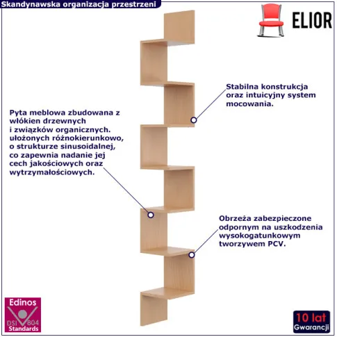 Półka wisząca na książki 5X