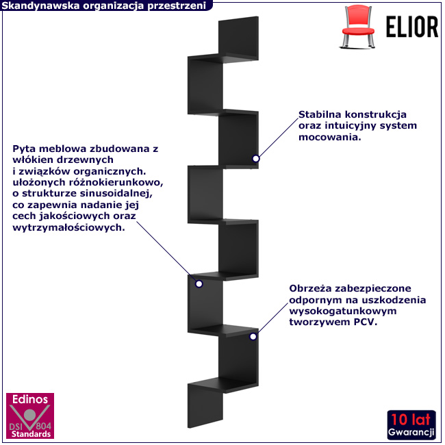 Minimalistyczna pólka ścienna Lexy 3X