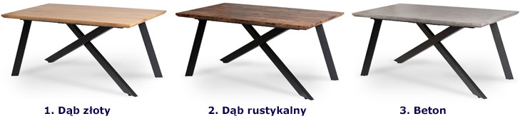 Nowoczesny rozkładany stół z nogami w kształcie litery X beton Hraso
