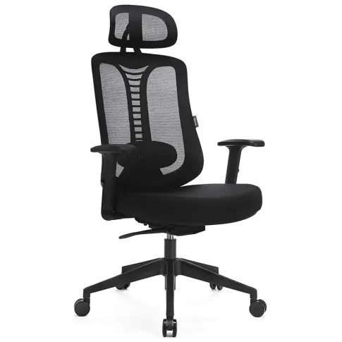 Zdjęcie produktu Czarny biurowy fotel ergonomiczny zgodny z rozporządzeniem MR i PS z 2023r - Biosio.