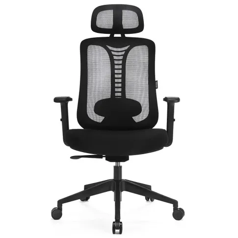 Szczegółowe zdjęcie nr 4 produktu Czarny biurowy fotel ergonomiczny zgodny z rozporządzeniem MR i PS z 2023r - Biosio
