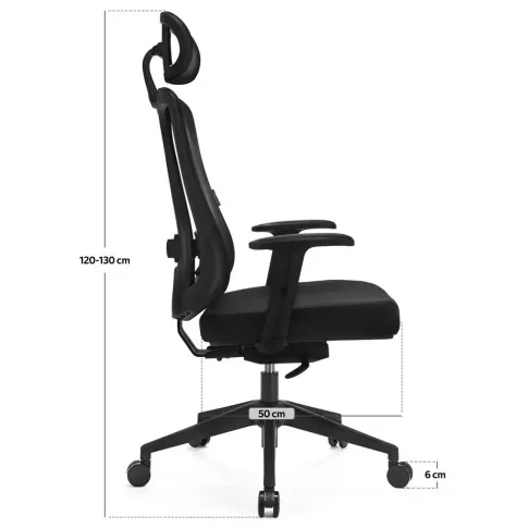 Szczegółowe zdjęcie nr 10 produktu Czarny biurowy fotel ergonomiczny zgodny z rozporządzeniem MR i PS z 2023r - Biosio